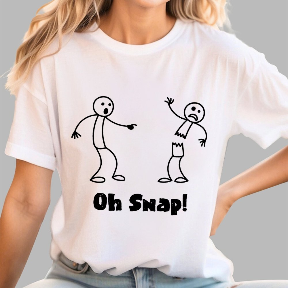 Oh Snap Funny Stick Figure Slogan Saying Geek T-Shirt