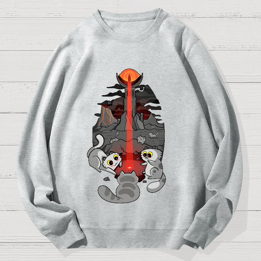 The Eye Of Meowdor Geek Cotton Sweatshirt