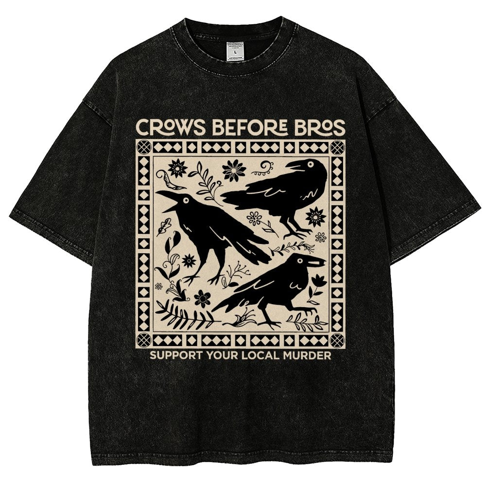Crows Before Bros Vintage Distressed T-shirt