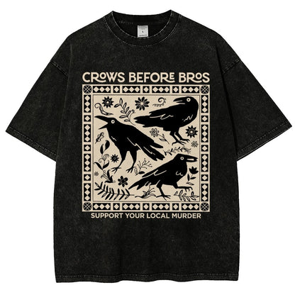Crows Before Bros Vintage Distressed T-shirt