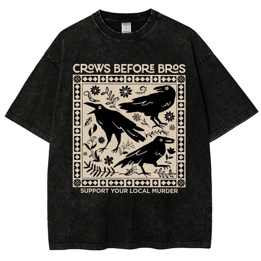 Crows Before Bros Vintage Distressed T-shirt