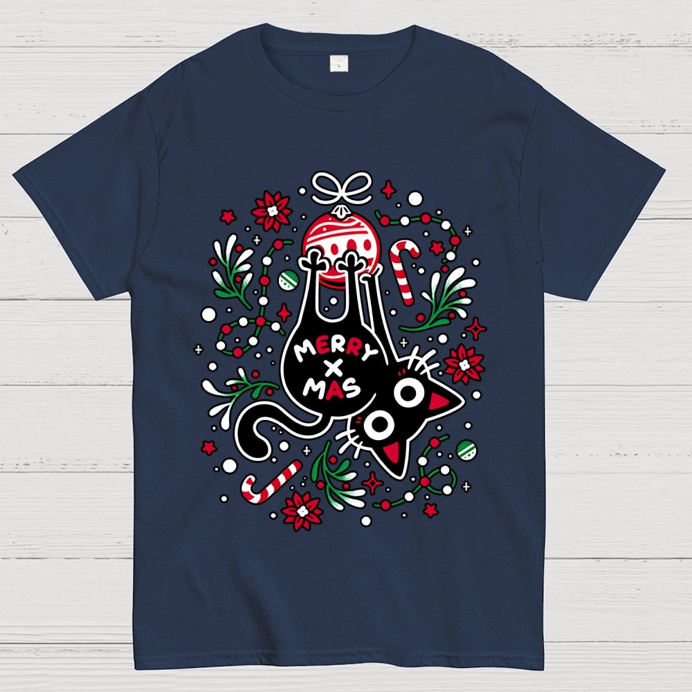Christmas Cat Butt Geek T-Shirt