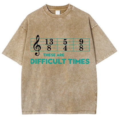 Music Difficult Times Vintage Distressed T-shirt