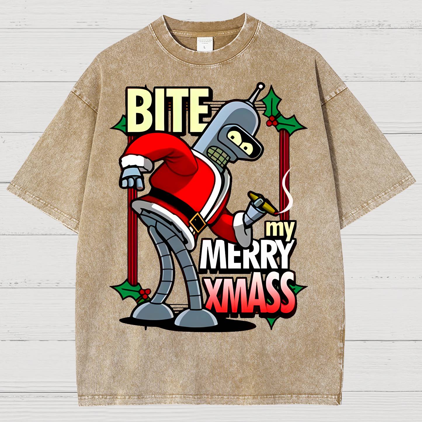 Happy Christmas from Robot Vintage Distressed T-shirt