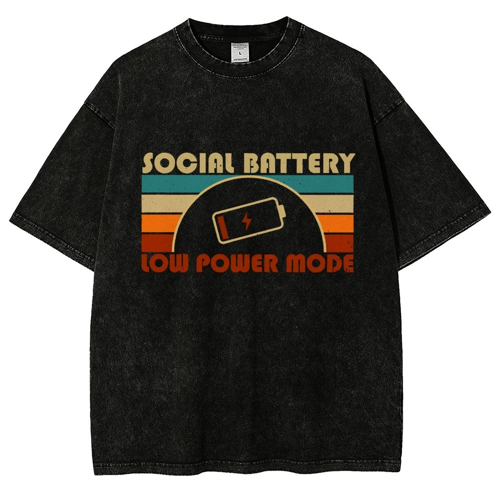 Low Social Battery Vintage Distressed T-shirt