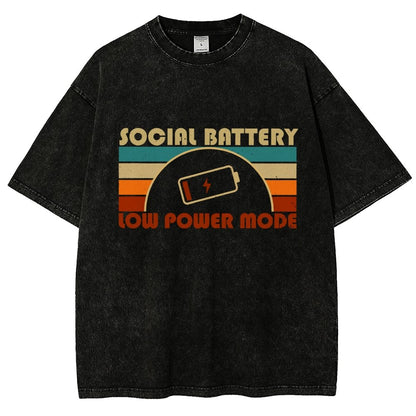 Low Social Battery Vintage Distressed T-shirt