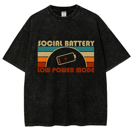 Low Social Battery Vintage Distressed T-shirt