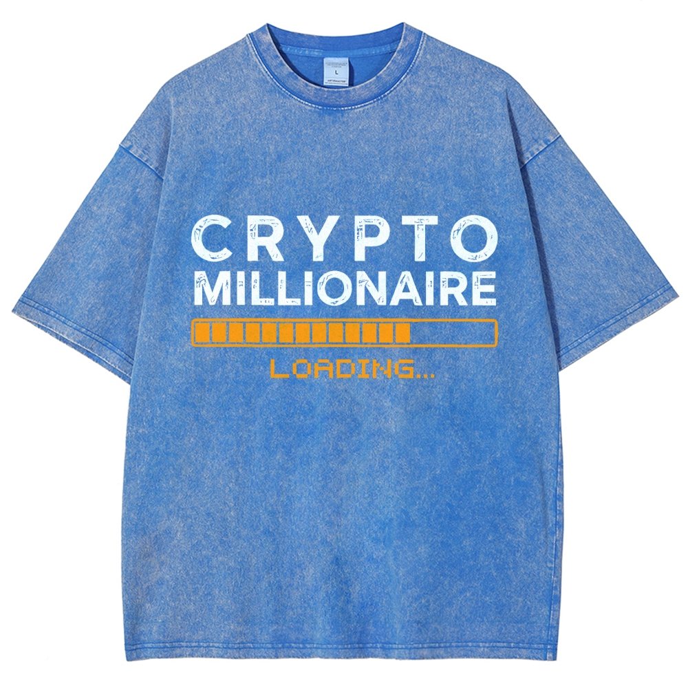 Crypto Millionaire Loading Vintage Distressed T-shirt