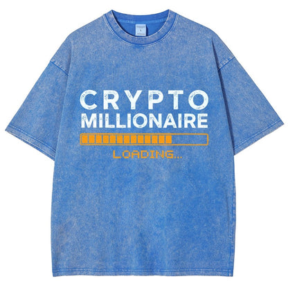 Crypto Millionaire Loading Vintage Distressed T-shirt