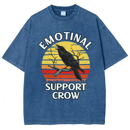 Emotional Support Crow Vintage Distressed T-shirt