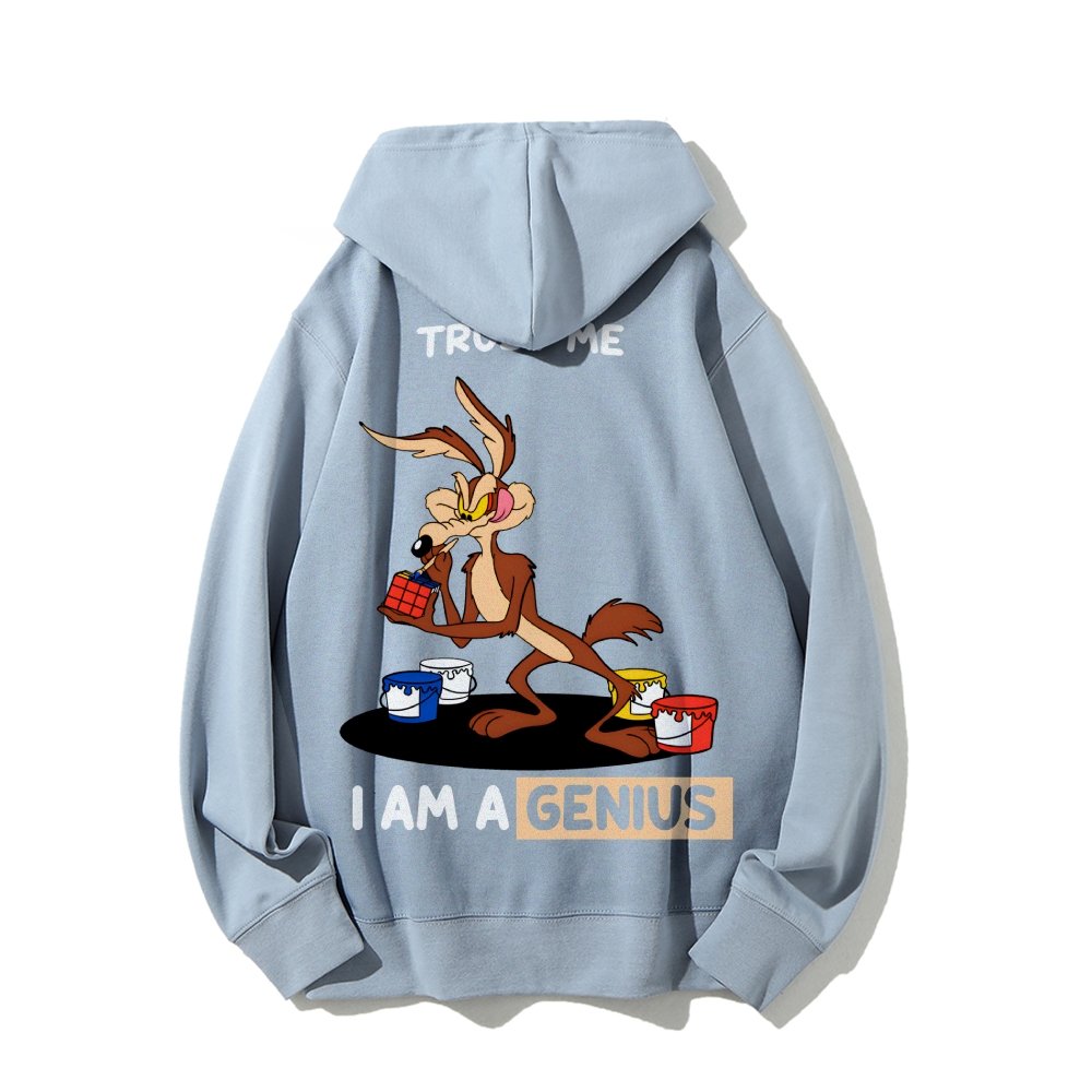 Trust Me I'm a Genius Printed Back Cotton Hoodie
