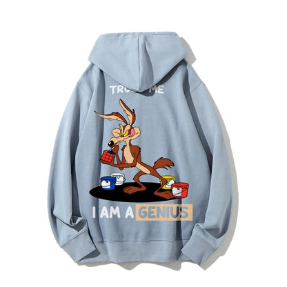 Trust Me I'm a Genius Printed Back Cotton Hoodie