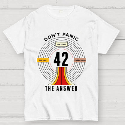 Nice Don't Panic 42 The Answer To Life Geek T-Shirt