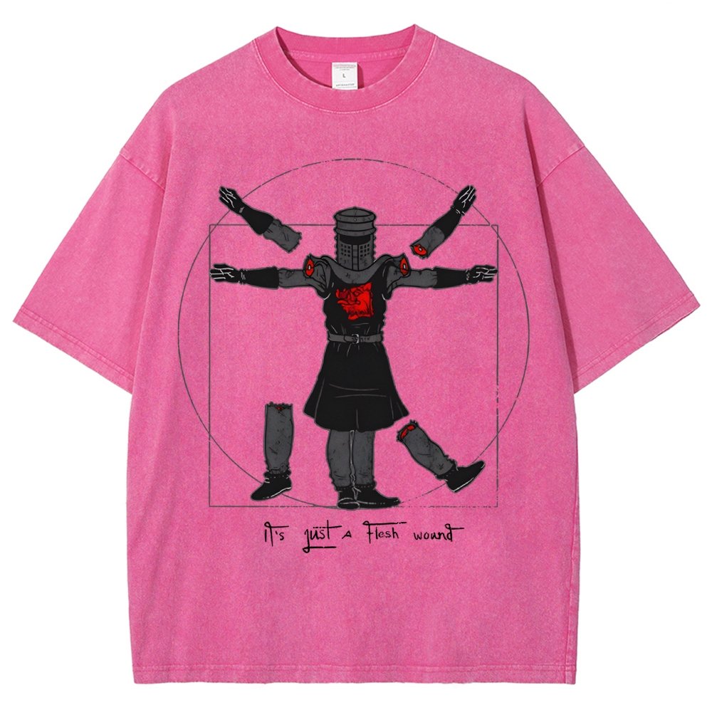 Vitruvian Man- Black Knight Vintage Distressed T-shirt