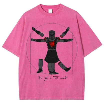 Vitruvian Man- Black Knight Vintage Distressed T-shirt
