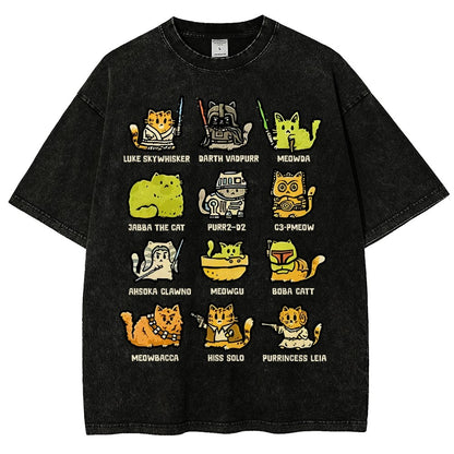Cats of the Stars Vintage Distressed T-shirt