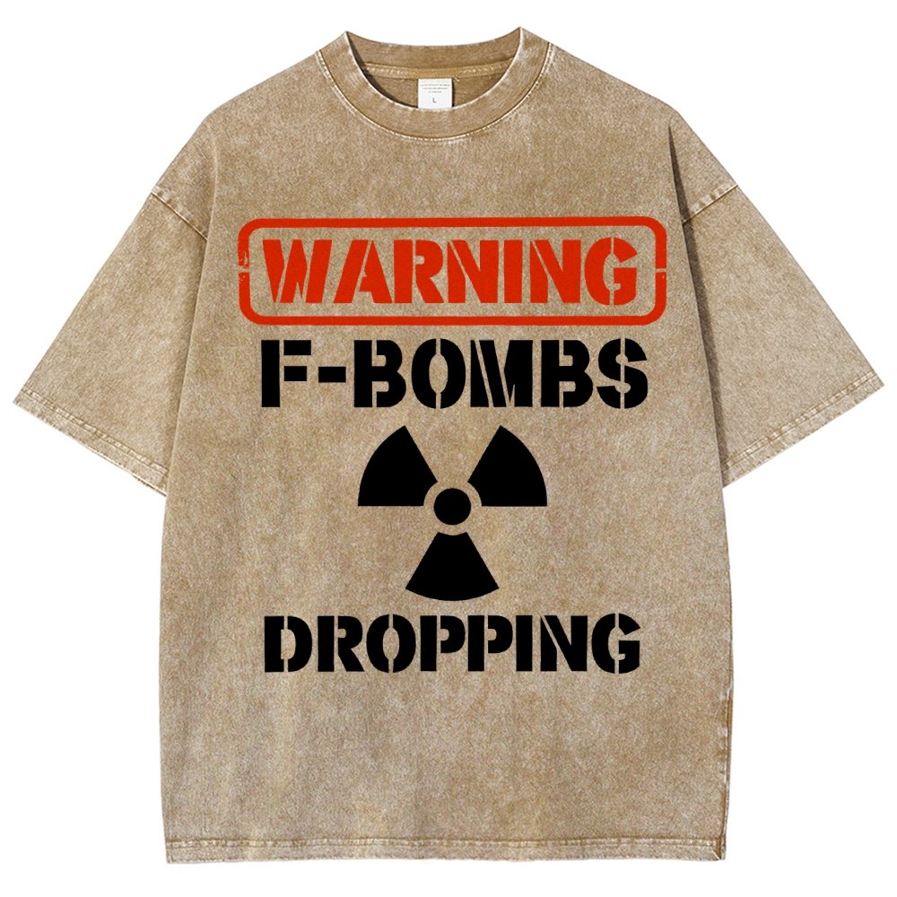 Warning F Bombs Dropping Vintage Distressed T-shirt