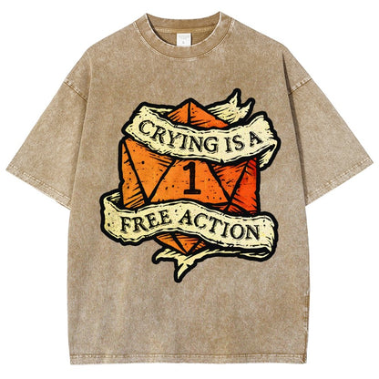 Crying is a free action Vintage Distressed T-shirt