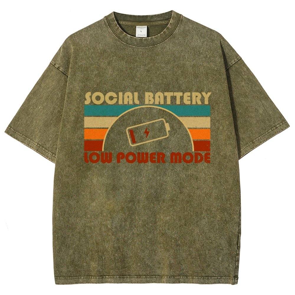 Low Social Battery Vintage Distressed T-shirt