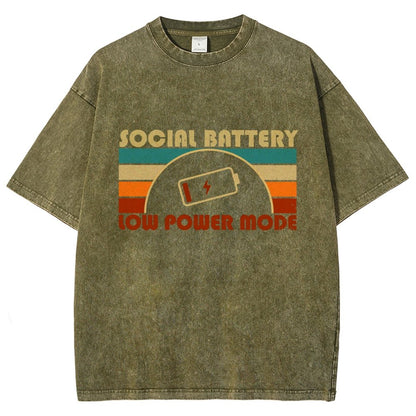 Low Social Battery Vintage Distressed T-shirt