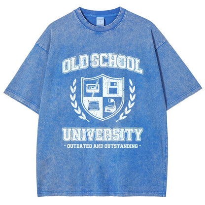 Old School University Vintage Distressed T-shirt