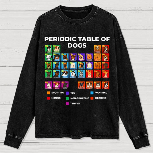 Periodic Table Of Dogs Washed Long Sleeve Tee