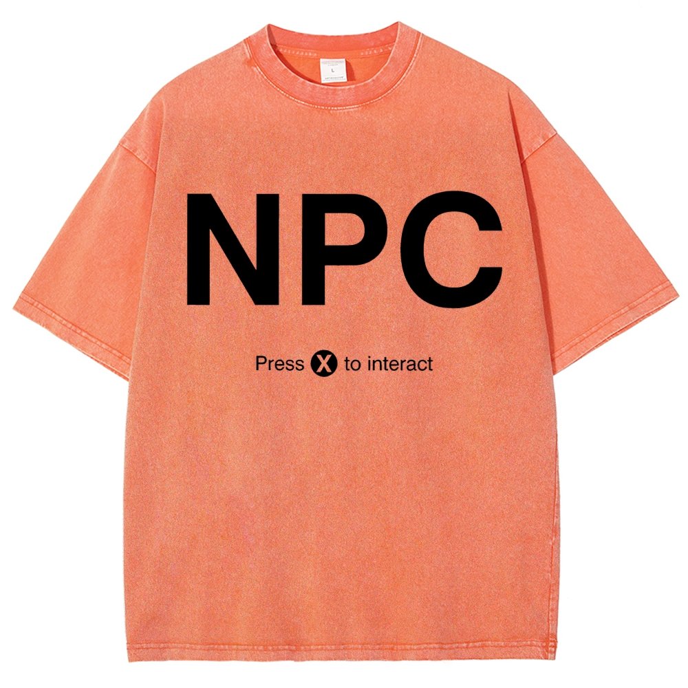NPC Press X to Interact Vintage Distressed T-shirt