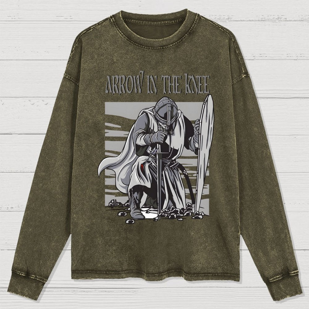 Arrow To The Knee Washed Long Sleeve Tee