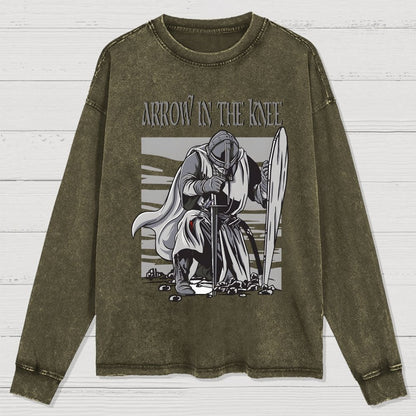 Arrow To The Knee Washed Long Sleeve Tee
