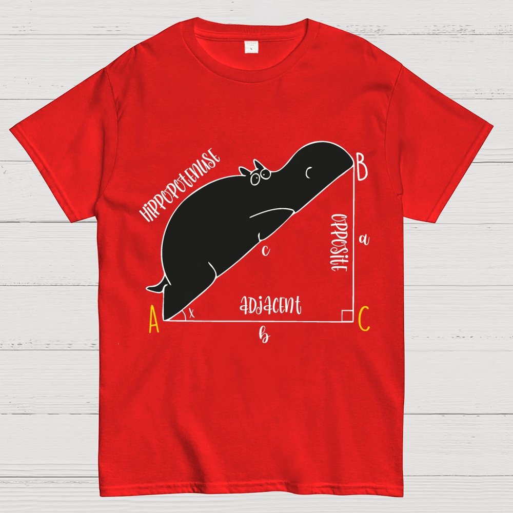 Interesting Math, Cute Hippo, Math Geek T-Shirt