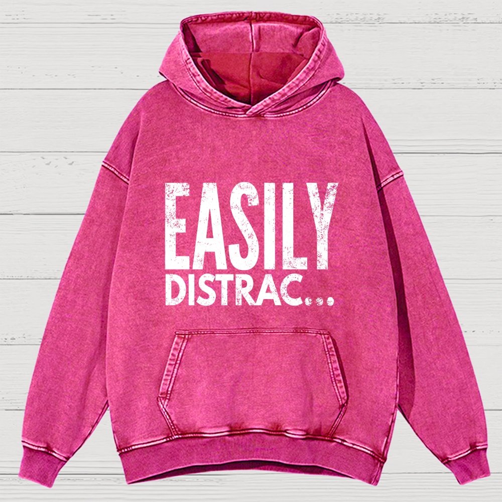 Easily Distrac  Vintage Distressed Hoodie