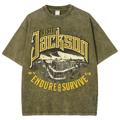 Visit Jackson Vintage Distressed T-shirt