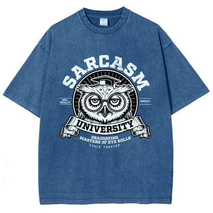 Sarcasm University-Mens-Basic Vintage Distressed T-shirt