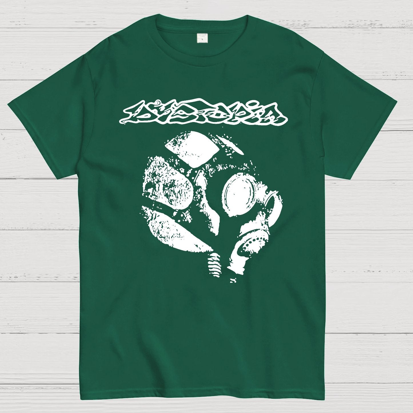 Dystopia - World Gas Mask Back Geek T-Shirt