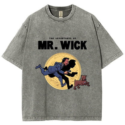The Adventures of Mr. Wick Vintage Distressed T-shirt