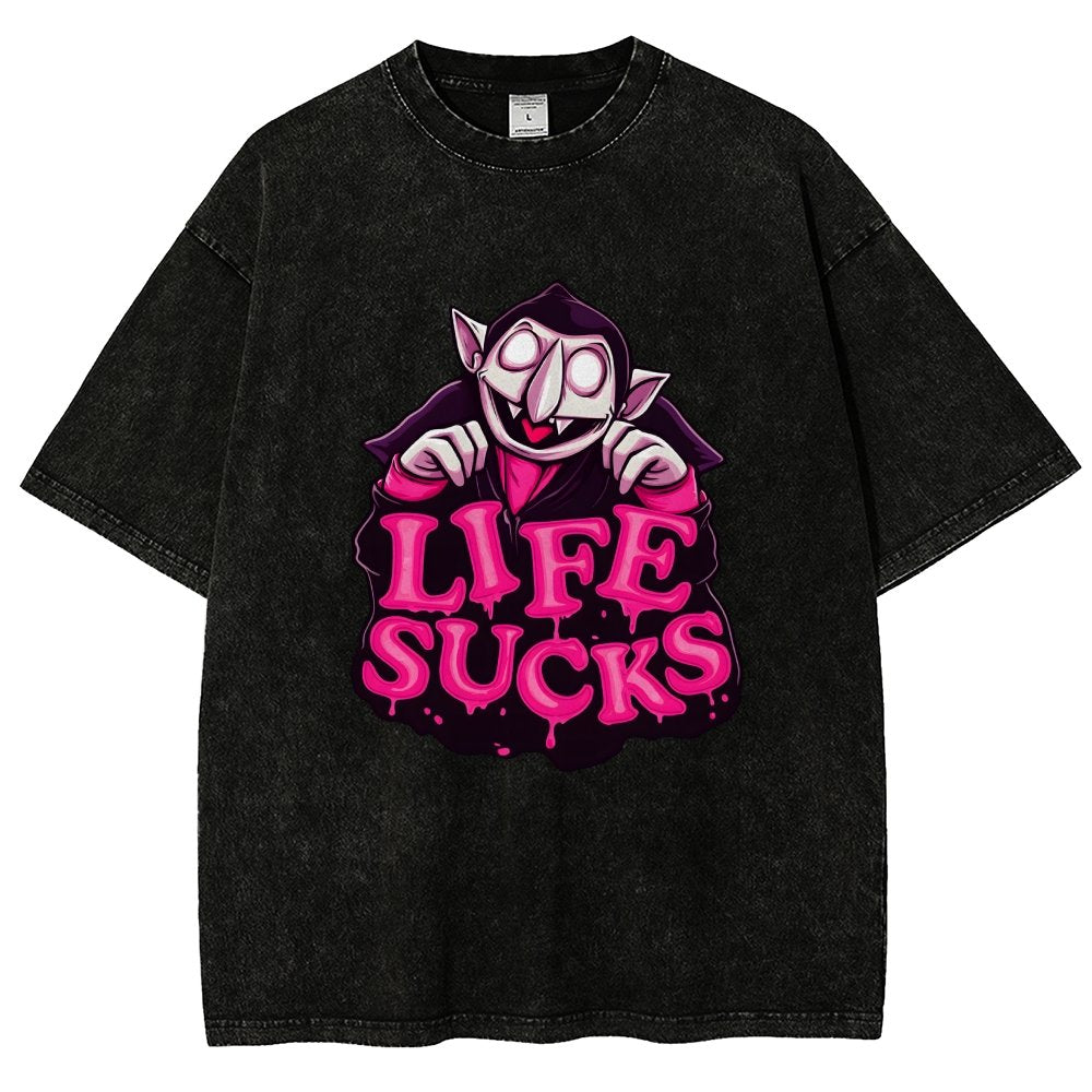 Life Sucks  Vintage Distressed T-shirt
