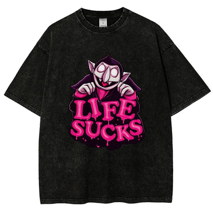 Life Sucks  Vintage Distressed T-shirt