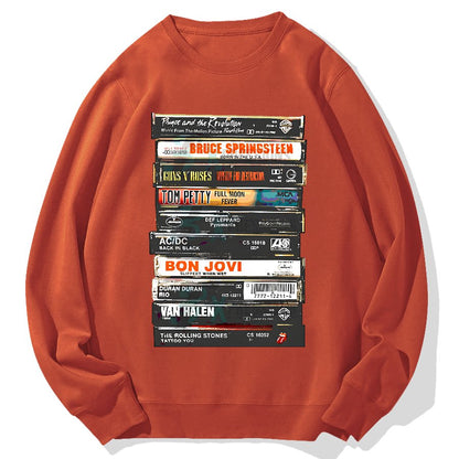 Vintage Rock Cassettes Geek Cotton Sweatshirt