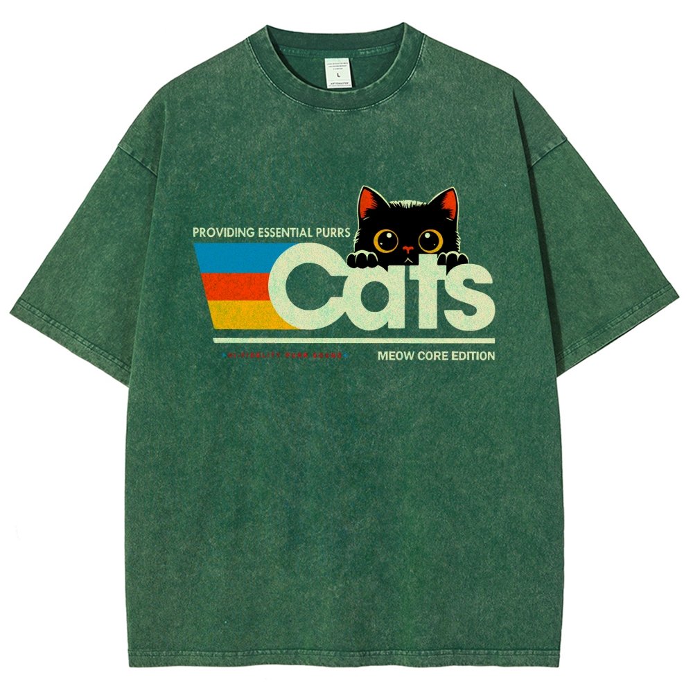Retro Cats Vintage Distressed T-shirt