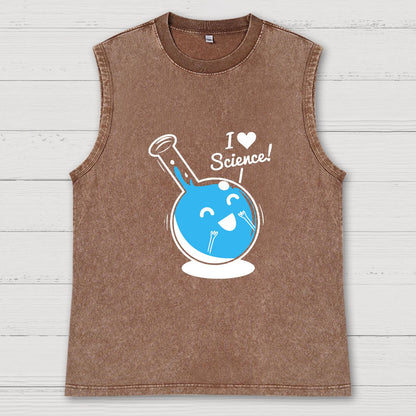 I Heart Science Vintage Distressed Washed Tank
