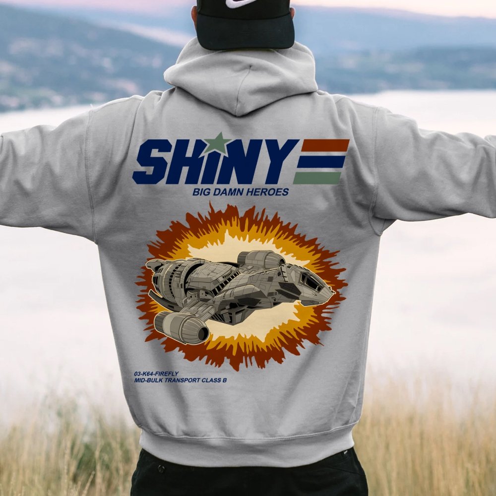 Shiny Heroes Printed Back Cotton Hoodie