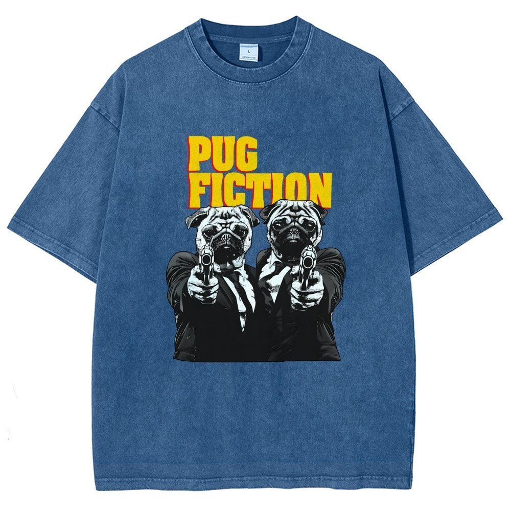 Pug Fiction Vintage Distressed T-shirt