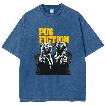 Pug Fiction Vintage Distressed T-shirt