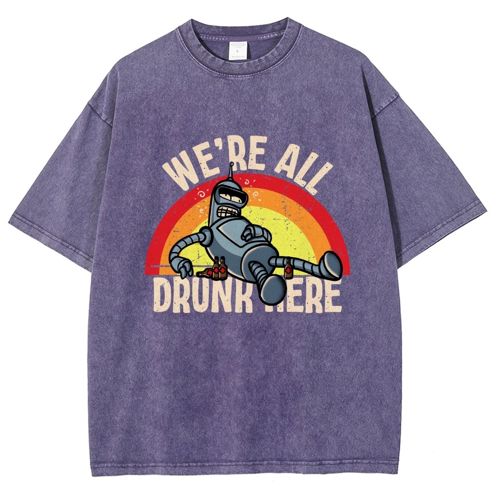 We're All Drunk Here Vintage Distressed T-shirt