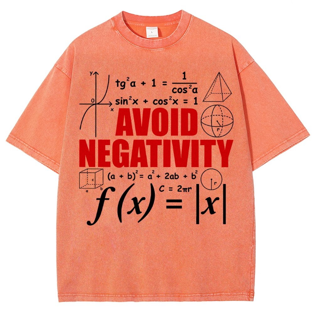 Avoid Negativity Funny Math Mathematician Vintage Distressed T-shirt