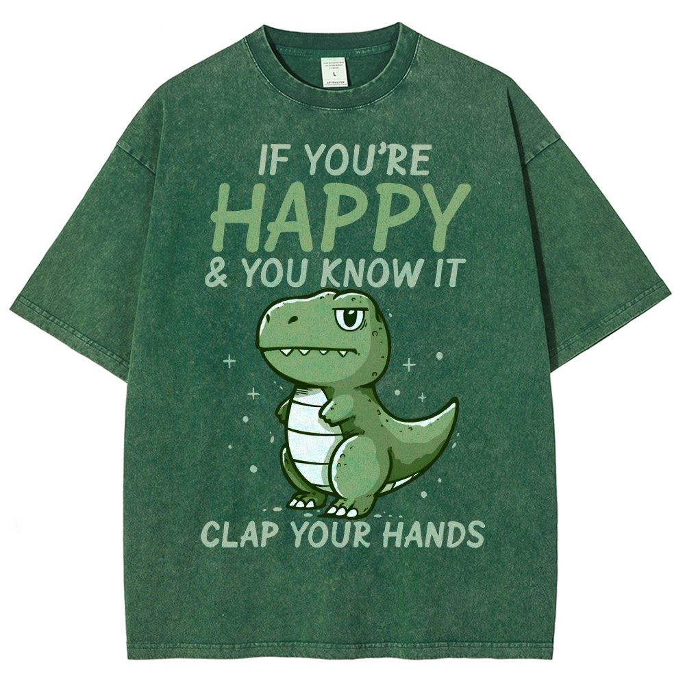 If you are happy clap your... Vintage Distressed T-shirt