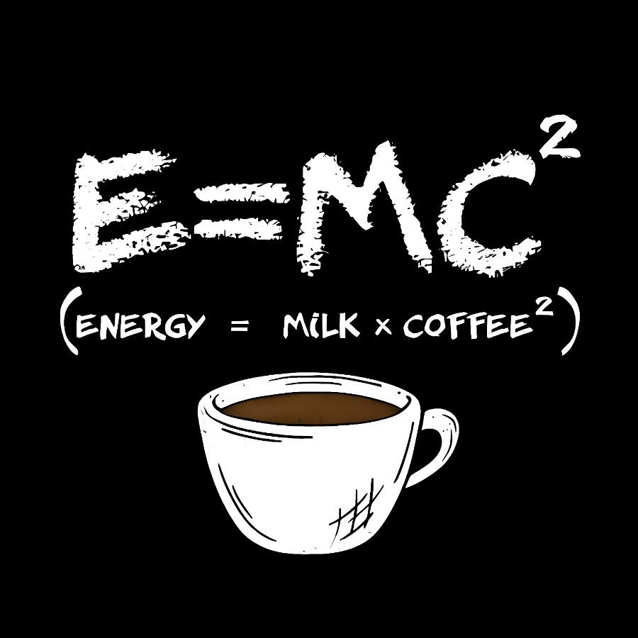 E = MC² Energy Equals Milk and Coffee Geek T-Shirt