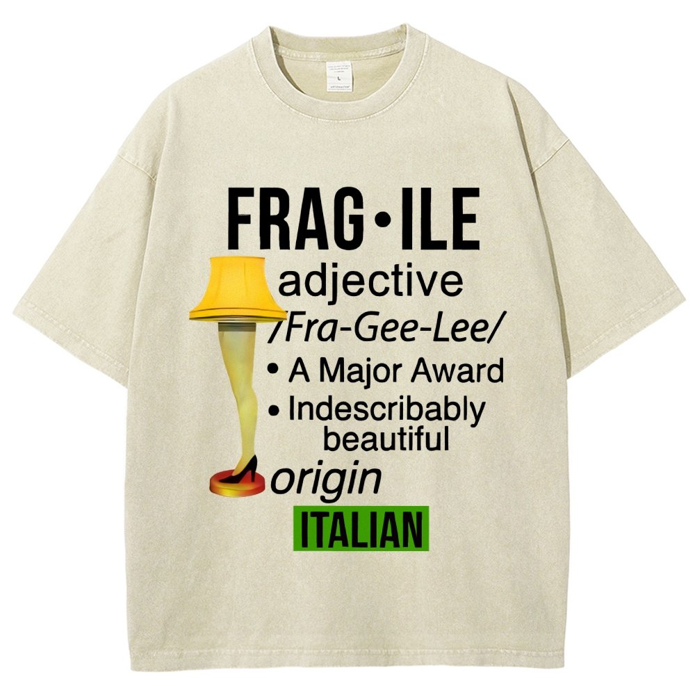 Funny Christmas Fragile Major Award Leg Lamp Vintage Distressed T-shirt