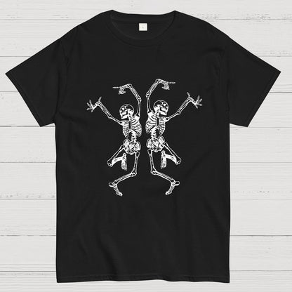 Fall Dancing Skeleton Halloween Geeky T-Shirt