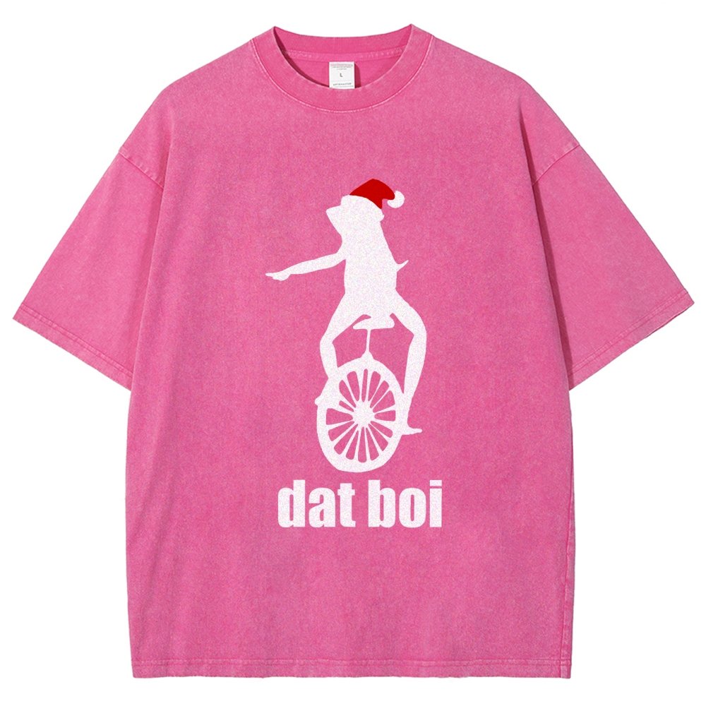 Christmas Here Comes Dat Boi Waddup Meme Vintage Distressed T-shirt